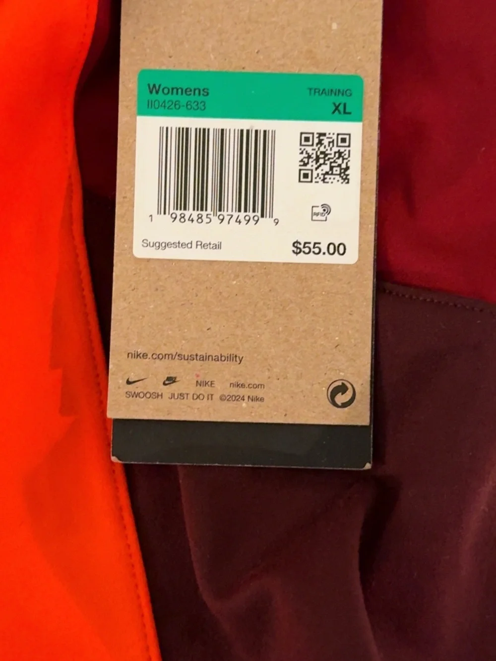 Nike Red And Burgundy Dri-FIT Performance Tee